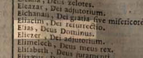 Elias is Deus Dominus in the Latin Vulgate