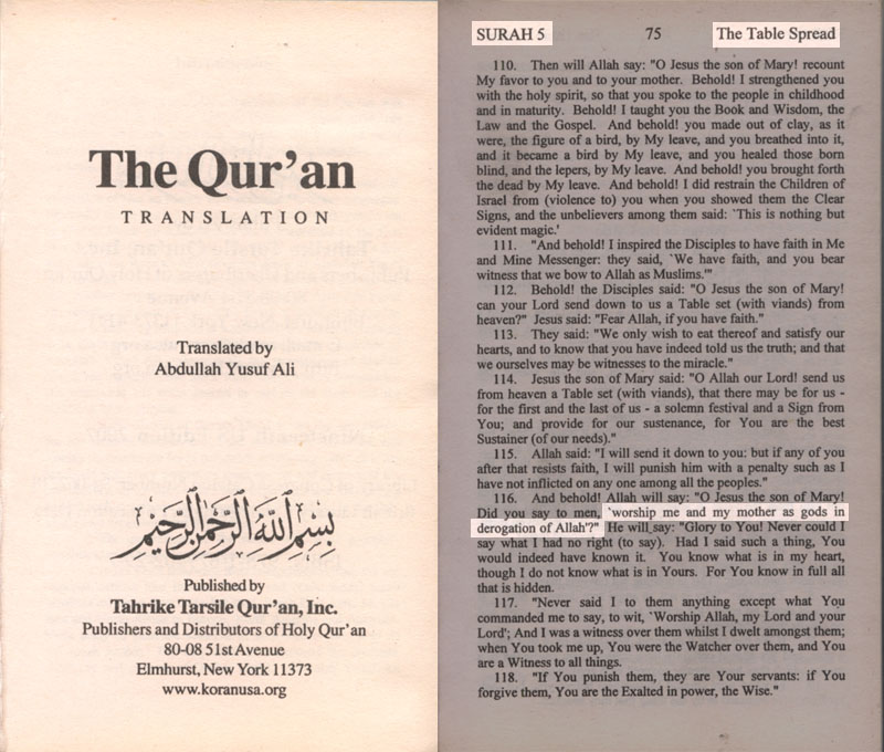 Koran - 'Mary' is God