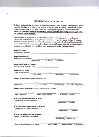 Baptism inquiry for U.S. Passport 2