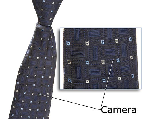 Necktie spy camera