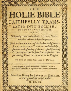 The original Douai Rheims Old Testament Part 1 of 2 from 1609