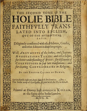 The original Douai Rheims Old Testament Part 2 of 2 from 1610