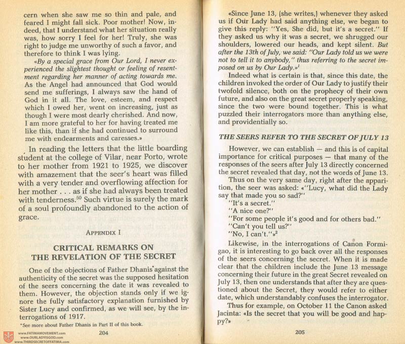 The Whole Truth About Fatima Volume 1 pages 204-205