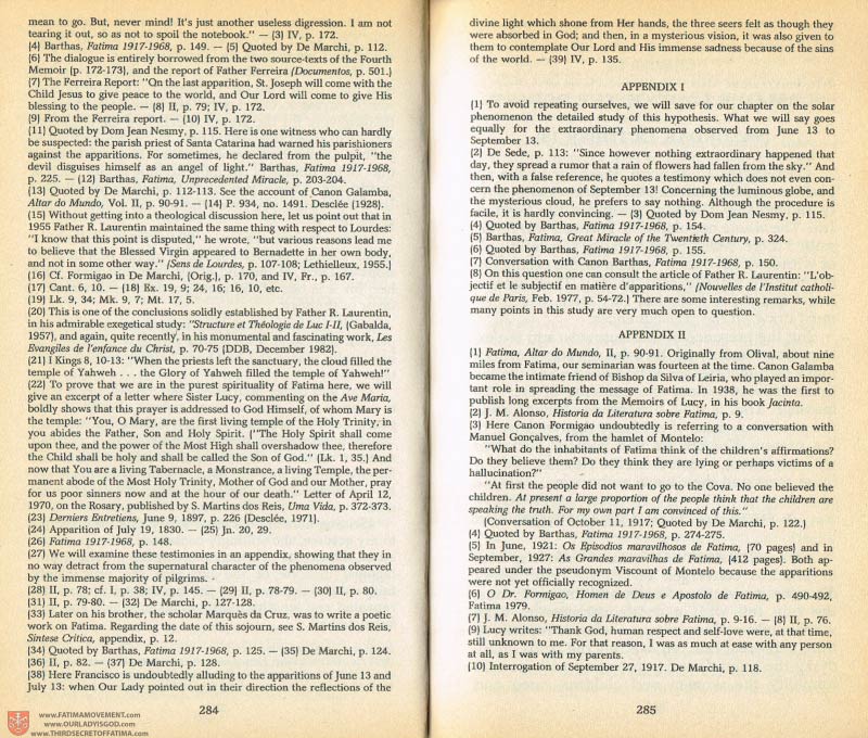 The Whole Truth About Fatima Volume 1 pages 284-285