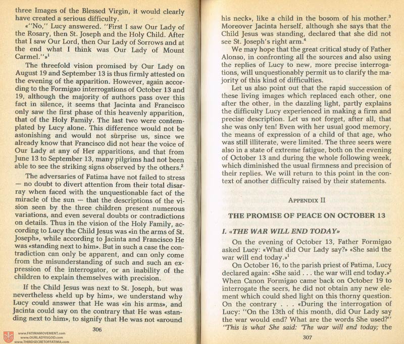 The Whole Truth About Fatima Volume 1 pages 306-307