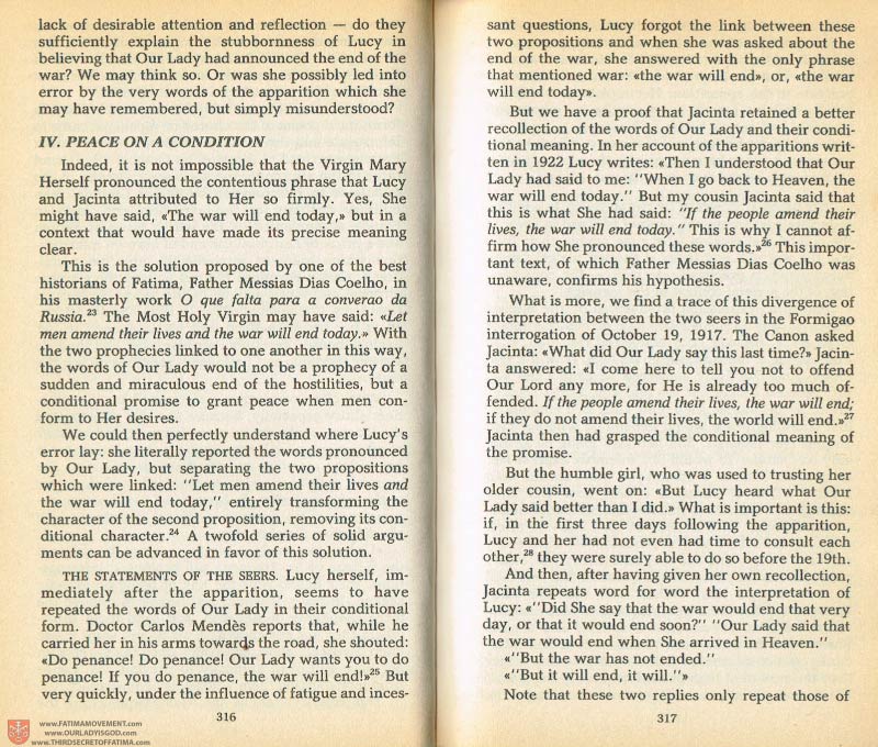 The Whole Truth About Fatima Volume 1 pages 316-317