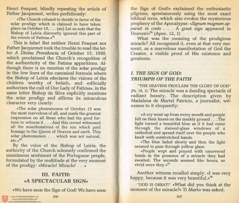 The Whole Truth About Fatima Volume 1 pages 356-357