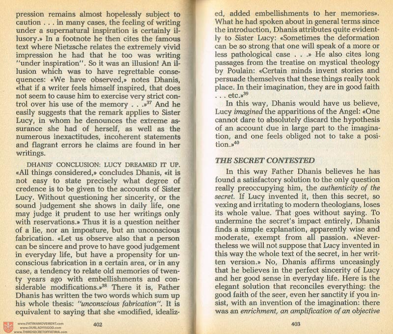 The Whole Truth About Fatima Volume 1 pages 402-403