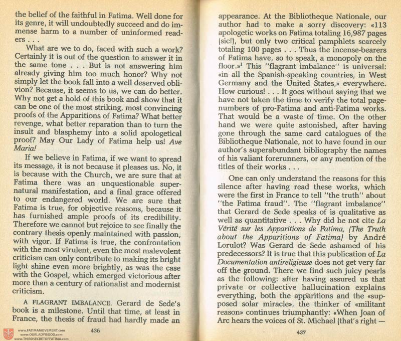 The Whole Truth About Fatima Volume 1 pages 436-437