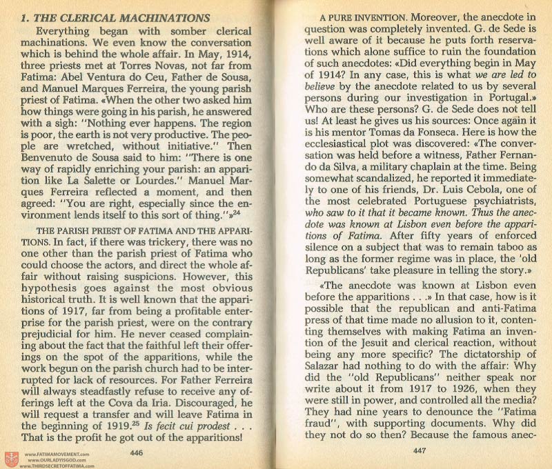 The Whole Truth About Fatima Volume 1 pages 446-447