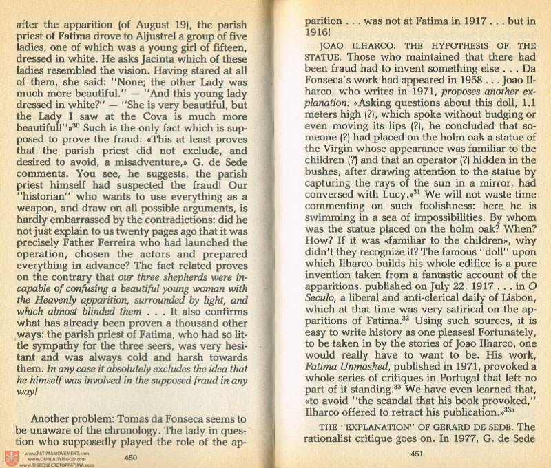 The Whole Truth About Fatima Volume 1 pages 450-451