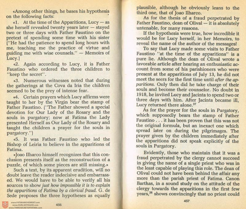 The Whole Truth About Fatima Volume 1 pages 456-457