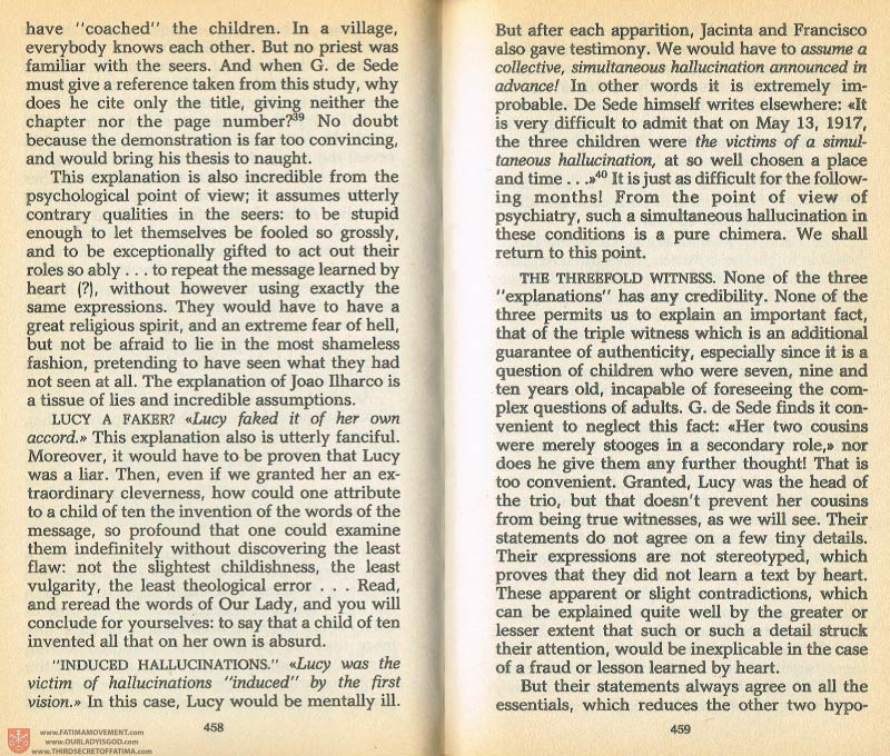 The Whole Truth About Fatima Volume 1 pages 458-459