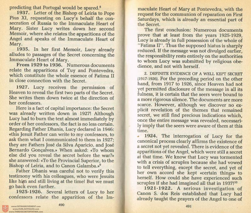 The Whole Truth About Fatima Volume 1 pages 490-491