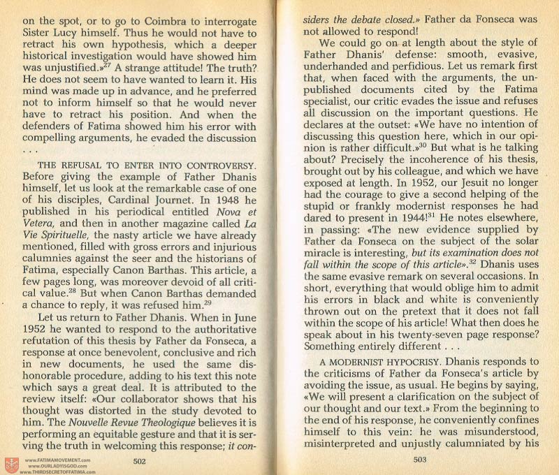 The Whole Truth About Fatima Volume 1 pages 502-503