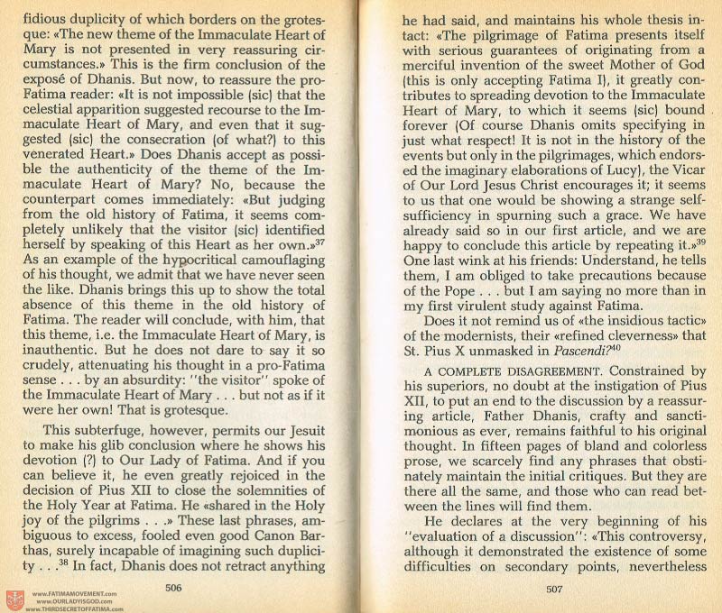 The Whole Truth About Fatima Volume 1 pages 506-507