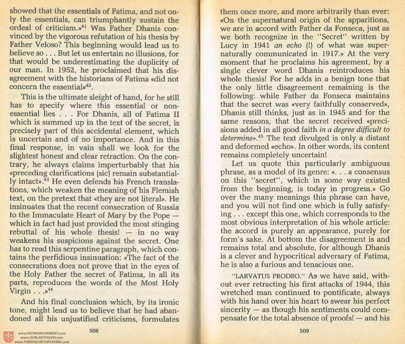 The Whole Truth About Fatima Volume 1 pages 508-509