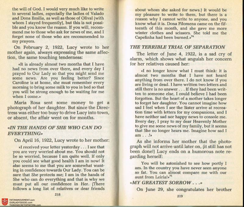The Whole Truth About Fatima Volume 2 pages 204-205
