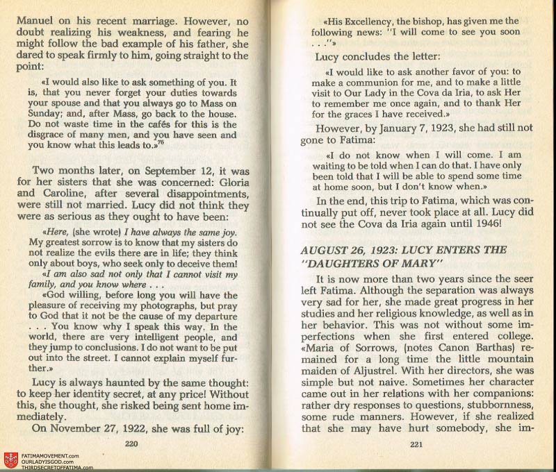The Whole Truth About Fatima Volume 2 pages 206-207