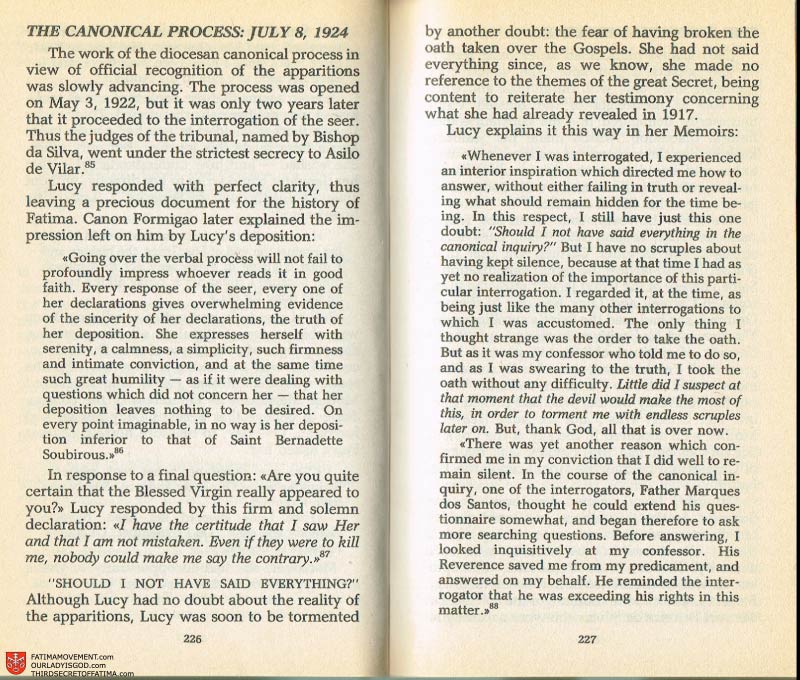 The Whole Truth About Fatima Volume 2 pages 212-213