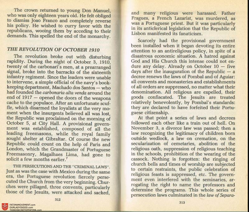 The Whole Truth About Fatima Volume 2 pages 298-299