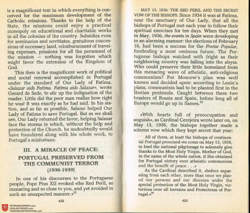 The Whole Truth About Fatima Volume 2 pages 408-409