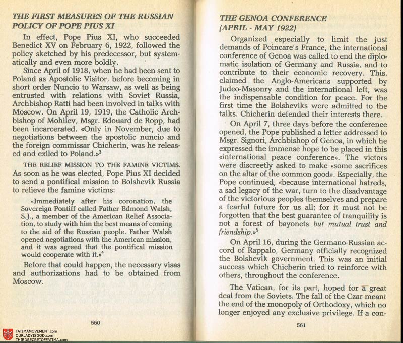 The Whole Truth About Fatima Volume 2 pages 538-539