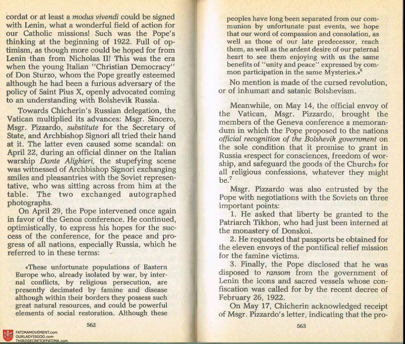 The Whole Truth About Fatima Volume 2 pages 540-541
