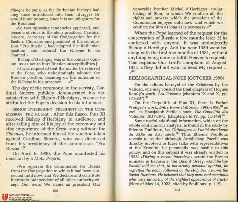 The Whole Truth About Fatima Volume 2 pages 580-581