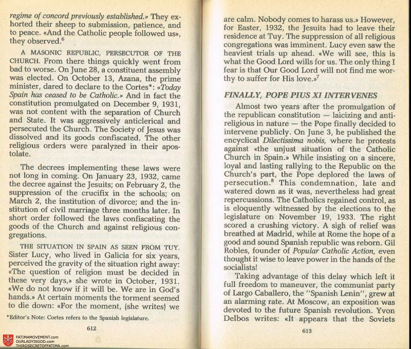 The Whole Truth About Fatima Volume 2 pages 590-591