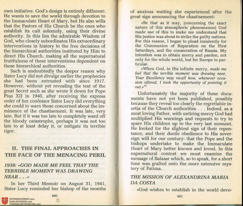 The Whole Truth About Fatima Volume 2 pages 658-659