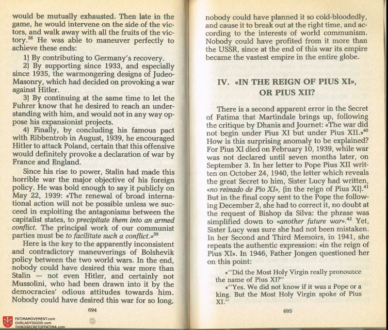 The Whole Truth About Fatima Volume 2 pages 672-673