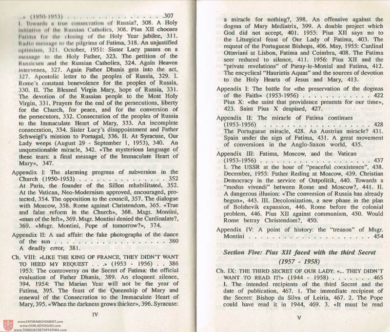 The Whole Truth About Fatima Volume 3 pages iv-v