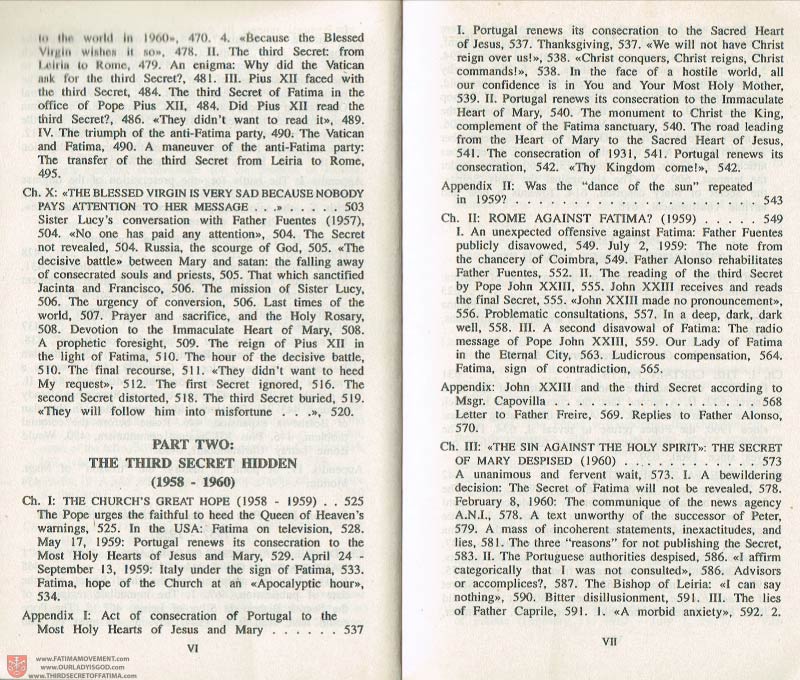 The Whole Truth About Fatima Volume 3 pages vi-vii