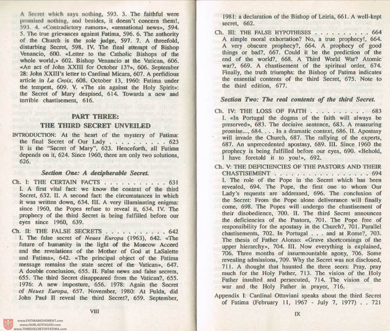 The Whole Truth About Fatima Volume 3 pages viii-ix