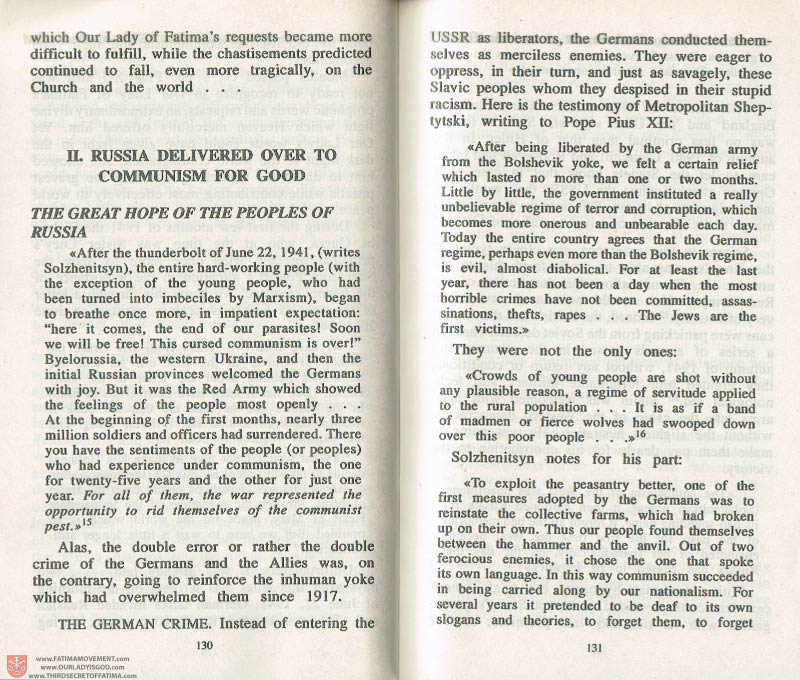 The Whole Truth About Fatima Volume 3 pages 130-131