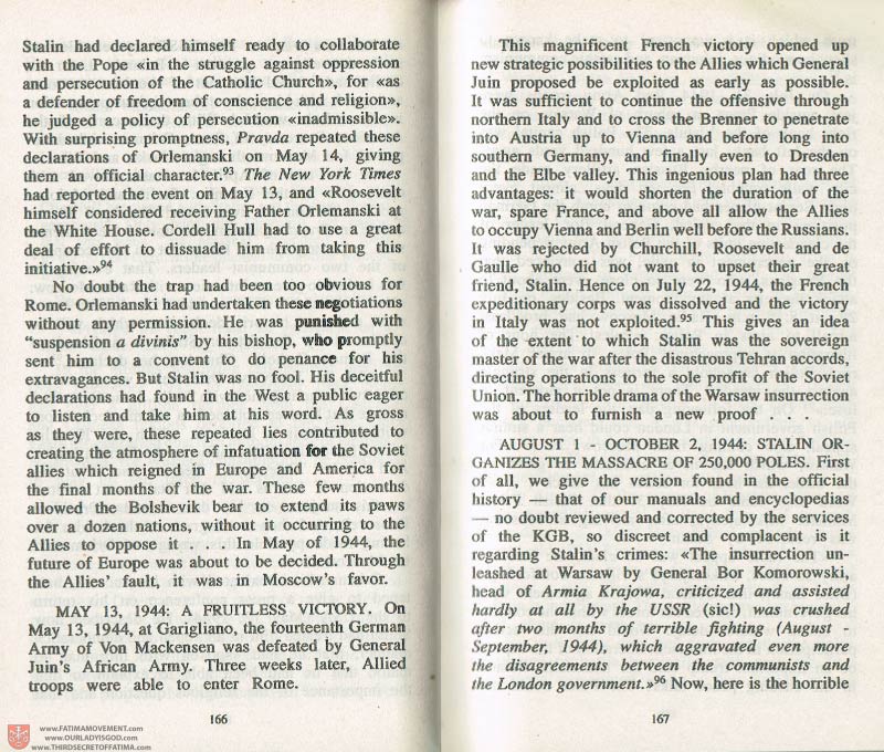 The Whole Truth About Fatima Volume 3 pages 166-167
