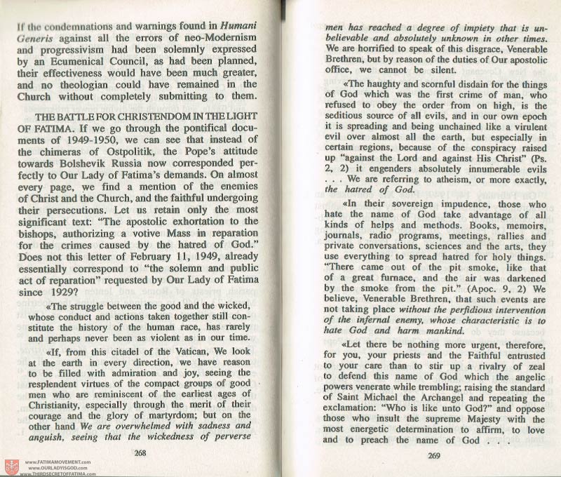 The Whole Truth About Fatima Volume 3 pages 268-269