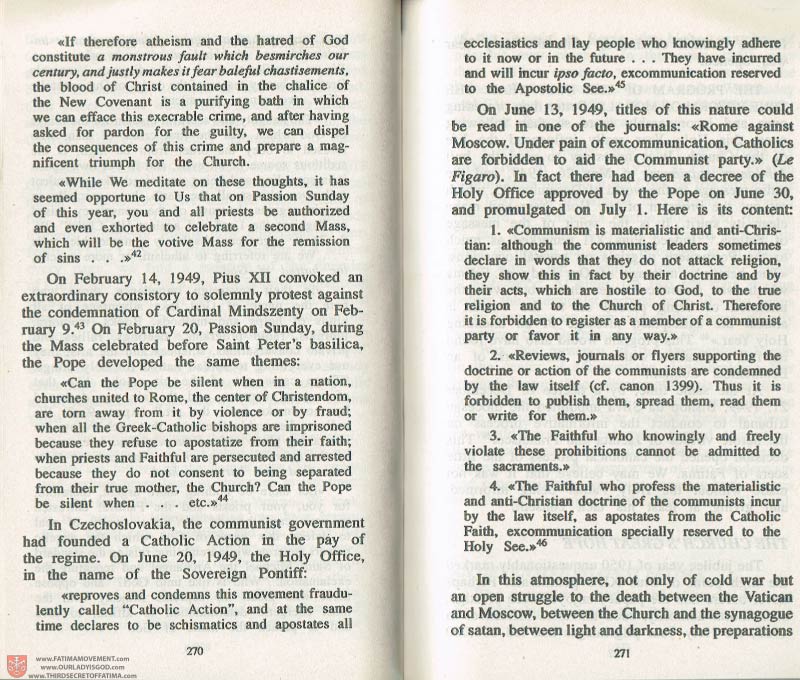 The Whole Truth About Fatima Volume 3 pages 270-271