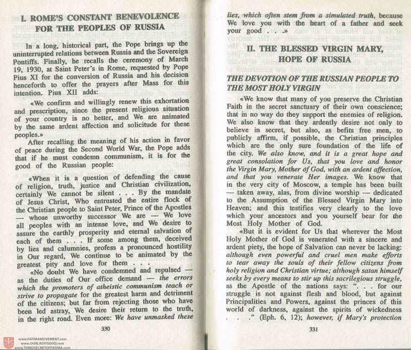 The Whole Truth About Fatima Volume 3 pages 330-331