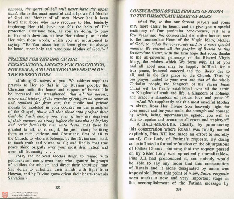 The Whole Truth About Fatima Volume 3 pages 332-333