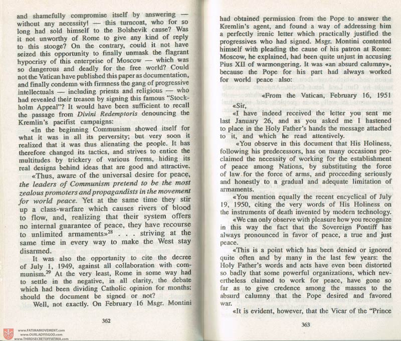 The Whole Truth About Fatima Volume 3 pages 362-363
