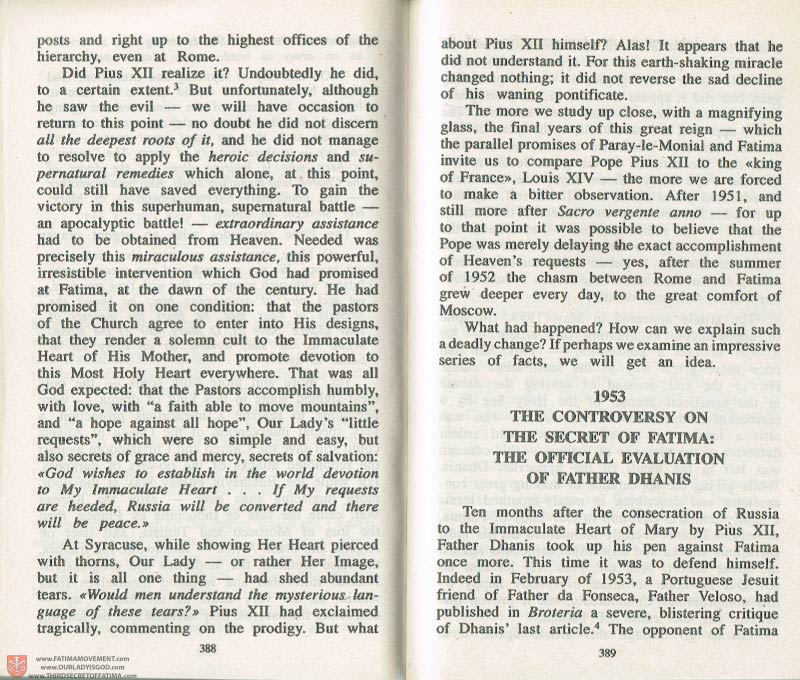 The Whole Truth About Fatima Volume 3 pages 388-389