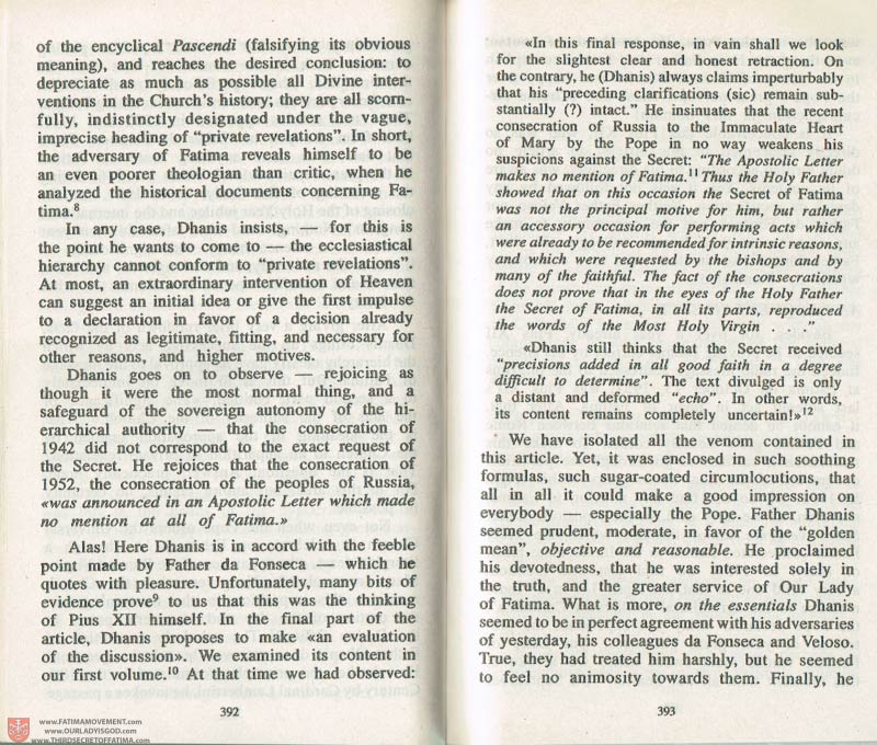 The Whole Truth About Fatima Volume 3 pages 392-393