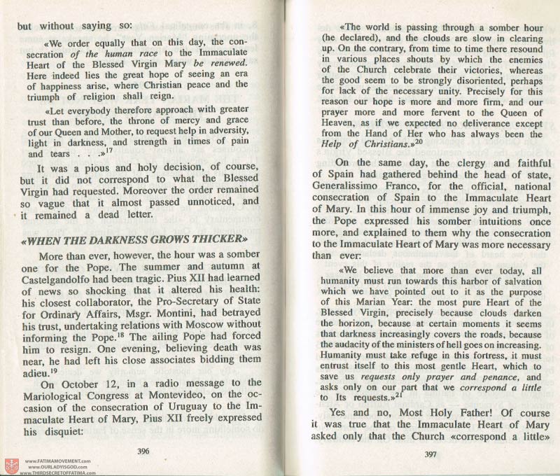 The Whole Truth About Fatima Volume 3 pages 396-397