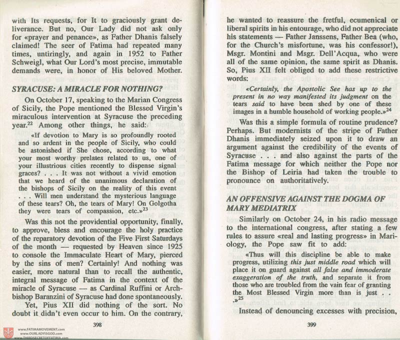 The Whole Truth About Fatima Volume 3 pages 398-399