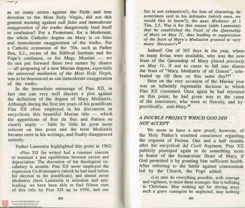 The Whole Truth About Fatima Volume 3 pages 400-401