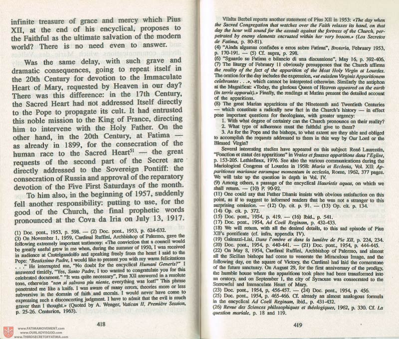 The Whole Truth About Fatima Volume 3 pages 418-419