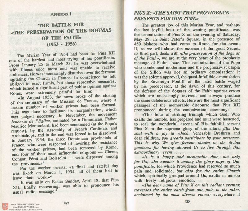 The Whole Truth About Fatima Volume 3 pages 422-423