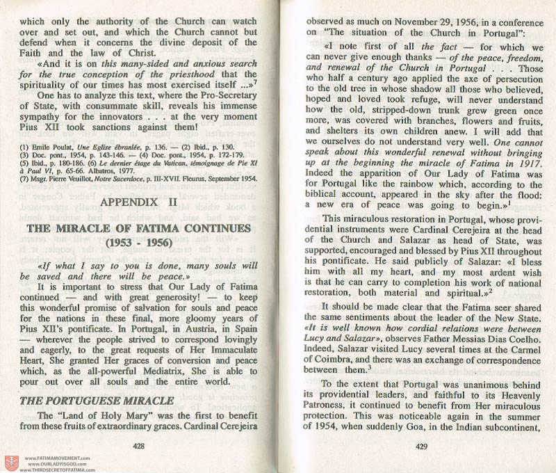 The Whole Truth About Fatima Volume 3 pages 428-429